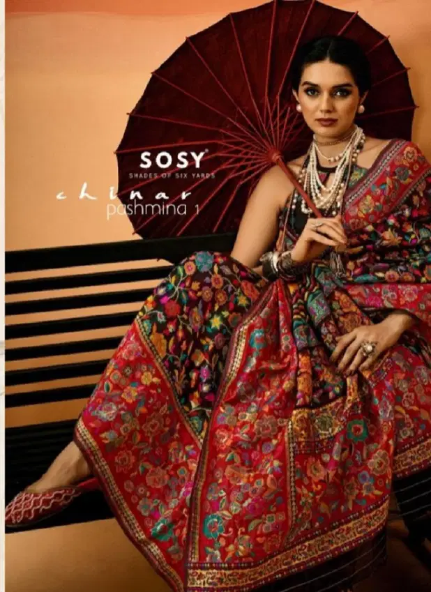 Chinar Pashmina 1 By Sosy Silk Festival Wear Sarees Suppliers In India